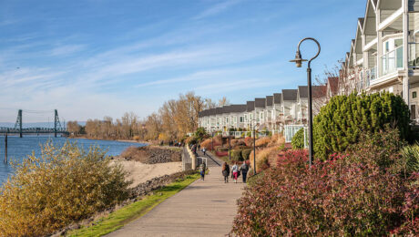 Vancouver Washington waterfront walkway along the Columbia River
